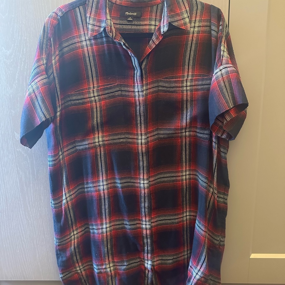Madewell Red and Blue Plaid Button Down Shirt